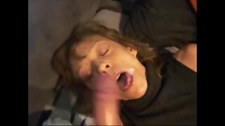 Mature wife blowjob handjob and cum in mouth