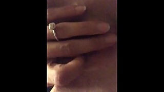 Slut wife licking her fingers clean after playing w her pussy hot wife real