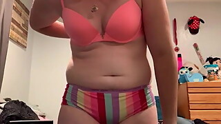 Slutty milf amatuer wife stripping off clothes part 2