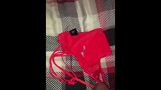 Cumshot on my wifeâ€™s panties