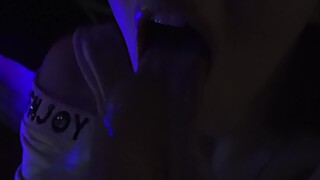 Lustful wife sucks near the Christmas tree