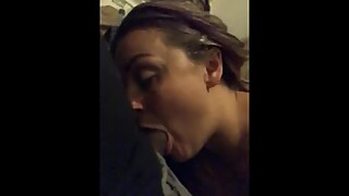 Wifey showing friend from school how much she loves to suck dick