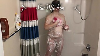 Slut Wife Kim Shower 2