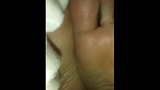 My gf morning sleeping feet pt 3