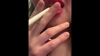 Wife smoke while she suck