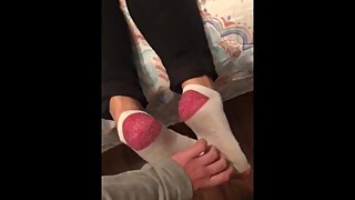 Girlfriends stinky feet and socks had to be tickled